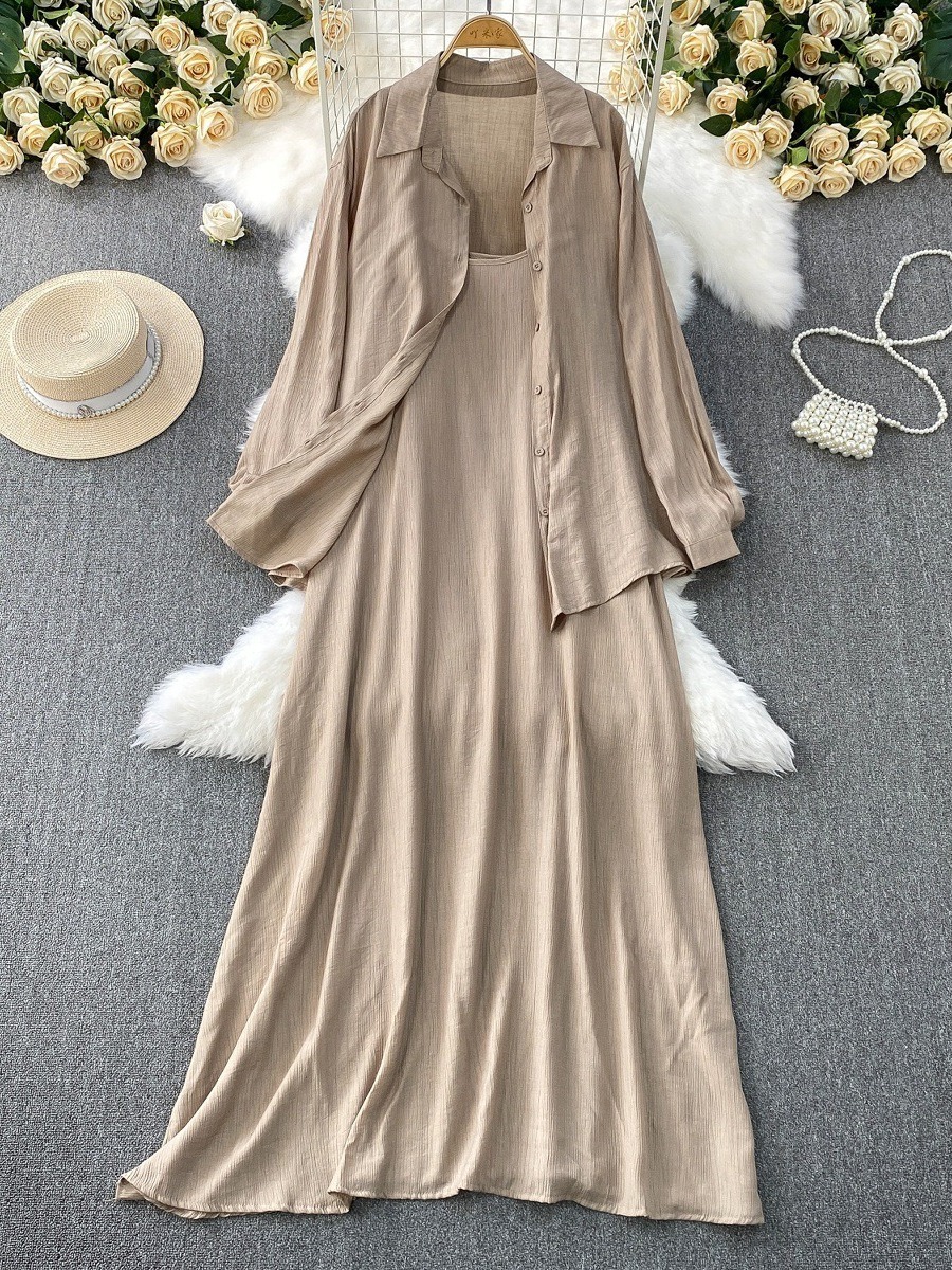 Abaya Modest Wear - Muslim Women Shirt Dress Two Piece