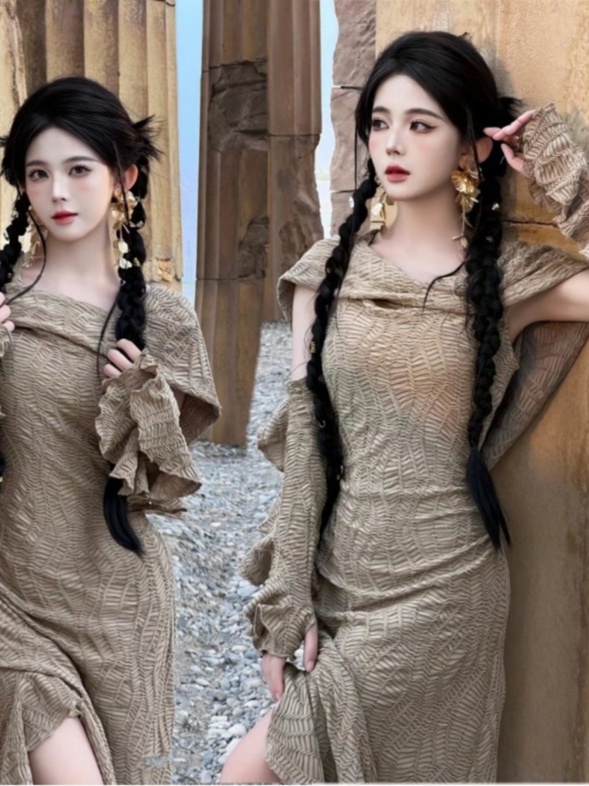 Ethnic Fashion Girls - Desert Themed Long Dress Women's Fashion