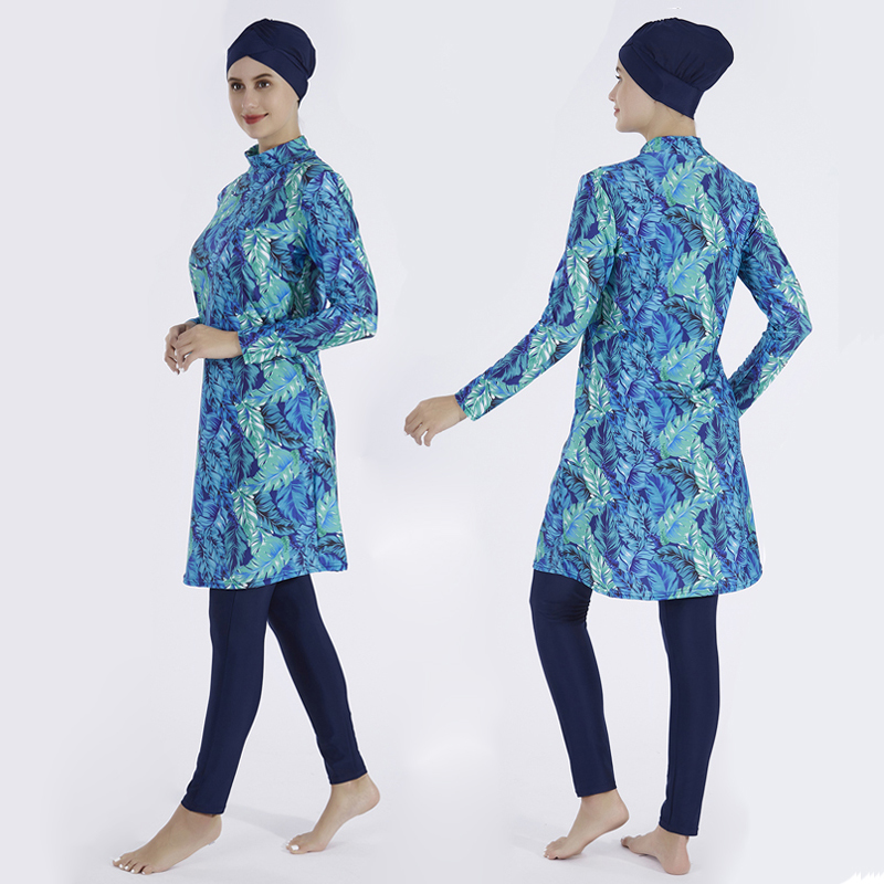 Abaya Modest Wear - 3PCS/Set Floral Muslim Swimming Suit for