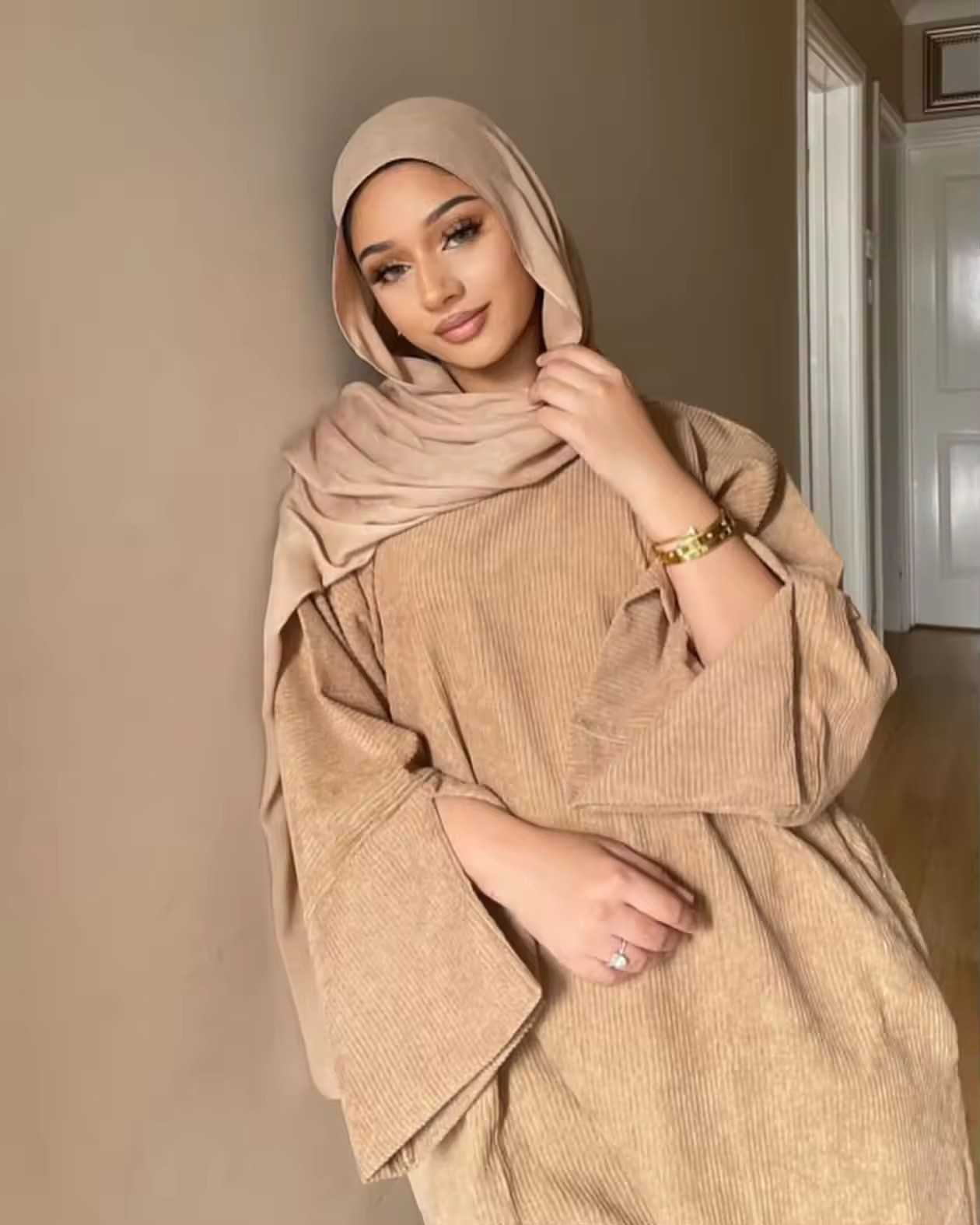 Abaya Modest Wear - Corduroy Ramadan Dubai Abaya Dress Luxury
