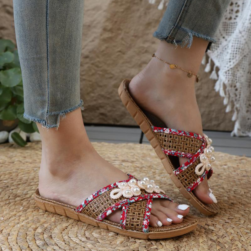 Bohemian Ethnic Woven Straw Fl - Ethnic Fashion Walk review and price