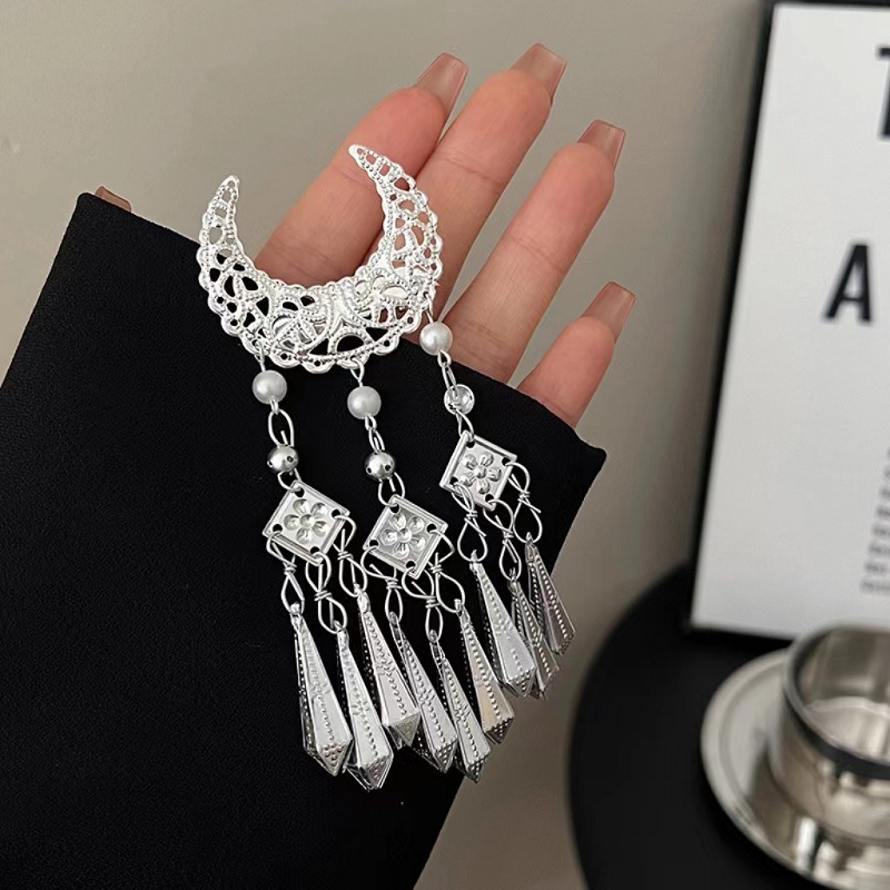 1Pc Ethnic Style Silvery Cresc - Ethnic Fashion Walk review and price