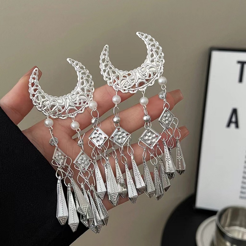 1Pc Ethnic Style Silvery Cresc - Ethnic Fashion Walk review and price
