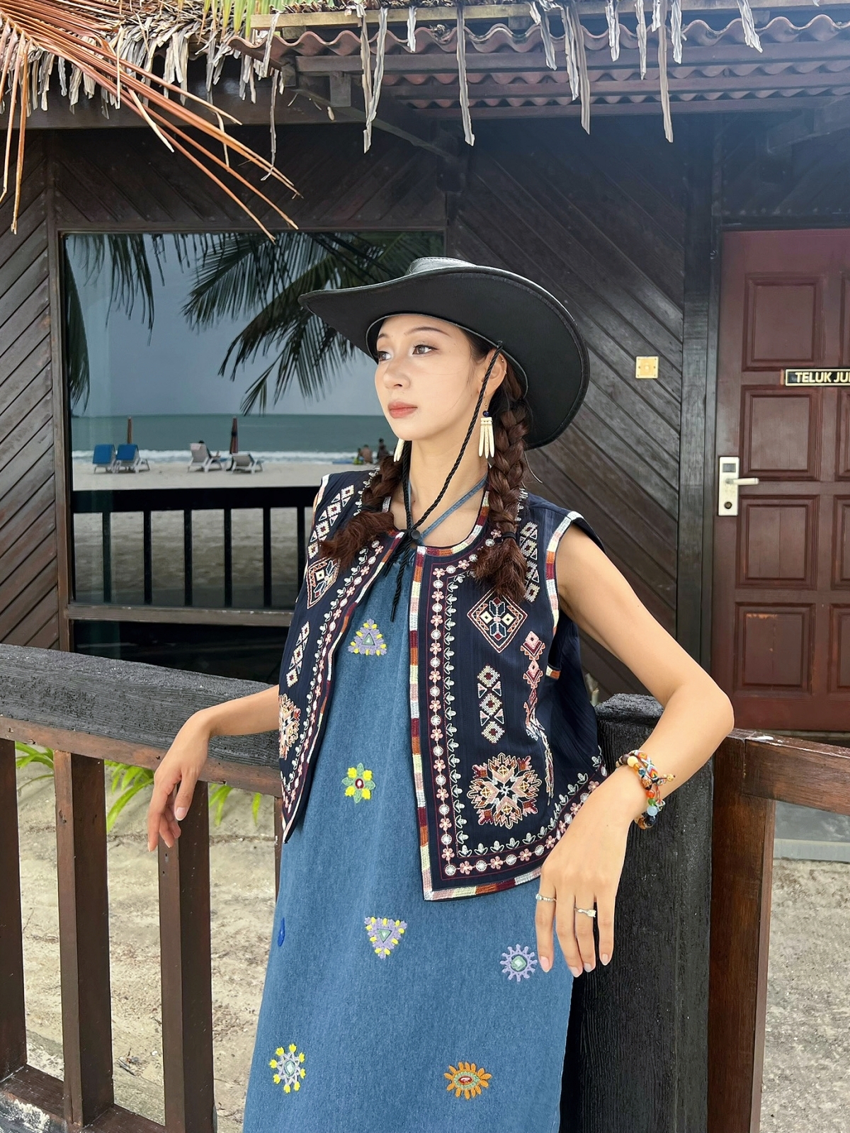 Bohemian Style Sleeveless roun - Ethnic Fashion Store review and price