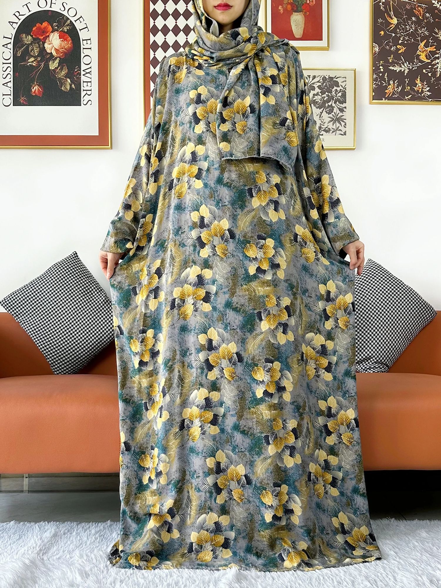 2024 Muslim Floral Cotton Lady - Ethnic Gown review and price