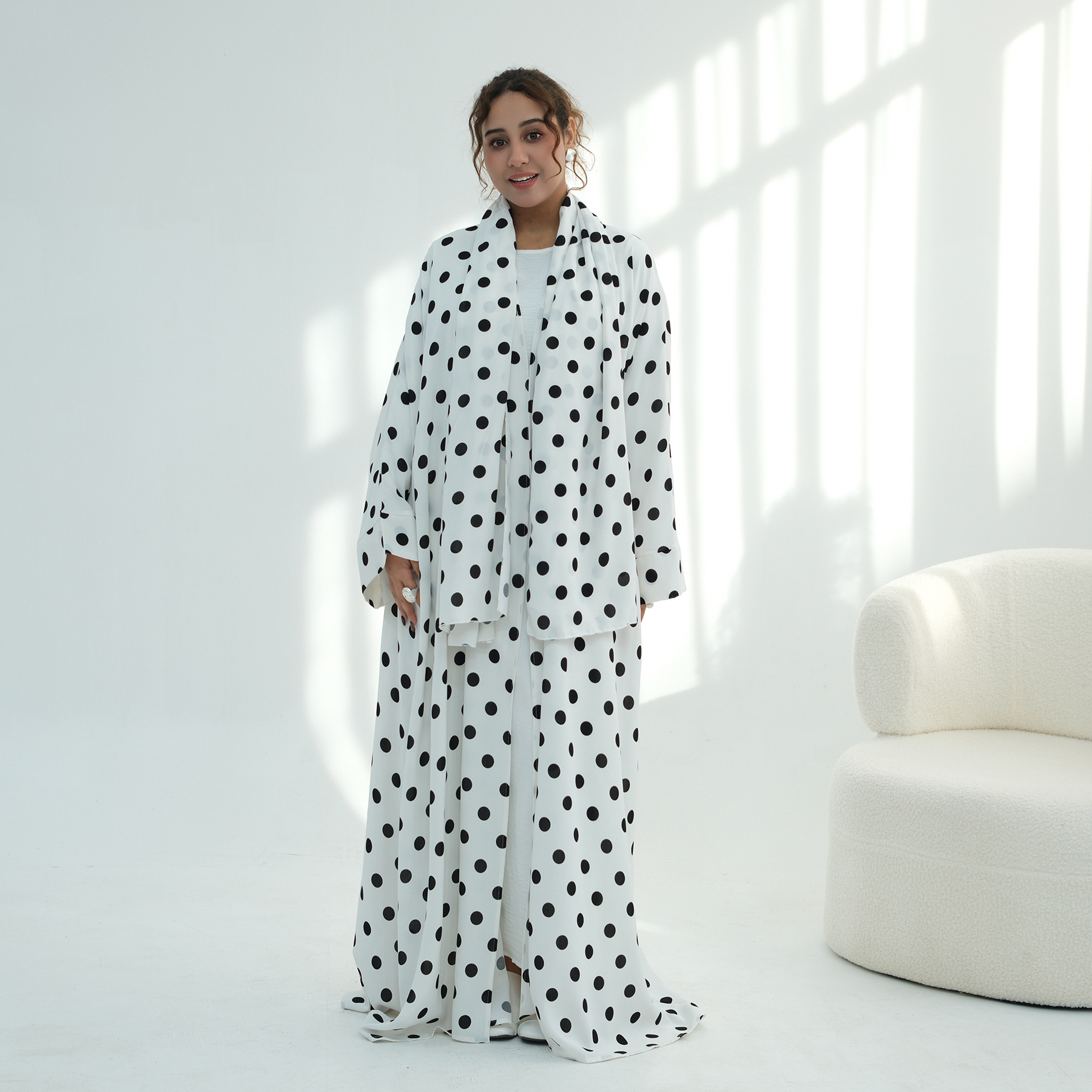 Dubai Polka Dot Abaya Kaftan H - Abaya Modest Wear review and price