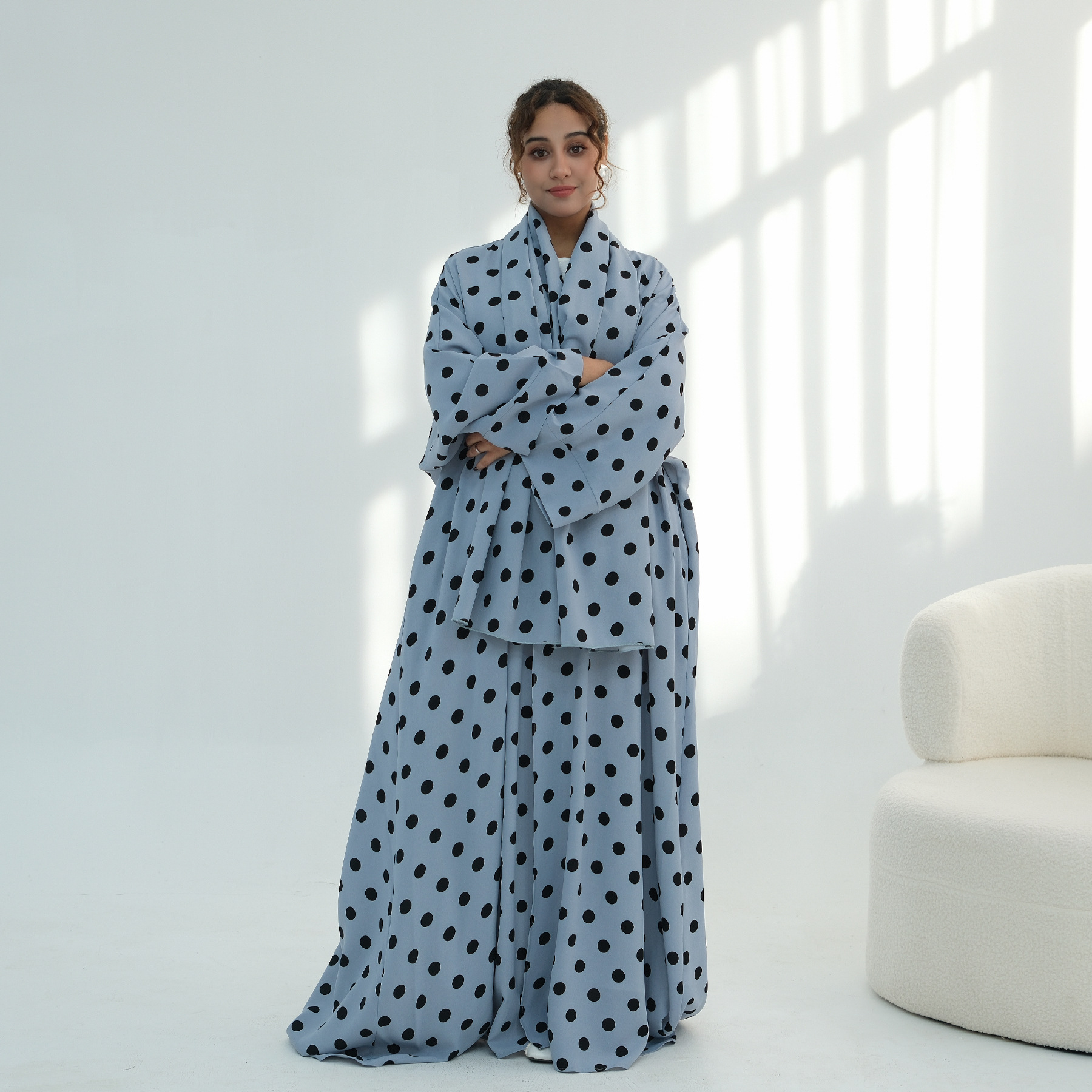 Dubai Polka Dot Abaya Kaftan H - Abaya Modest Wear review and price