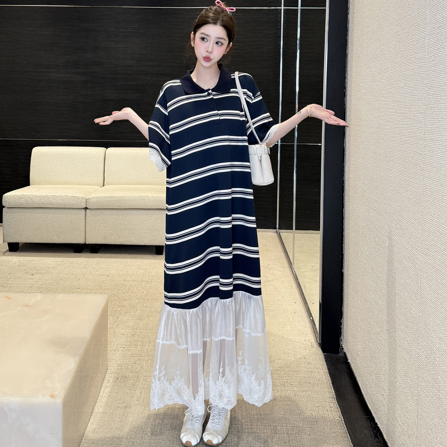 New 2026 Summer Lace Collar Dr - Ethnic Wear review and price