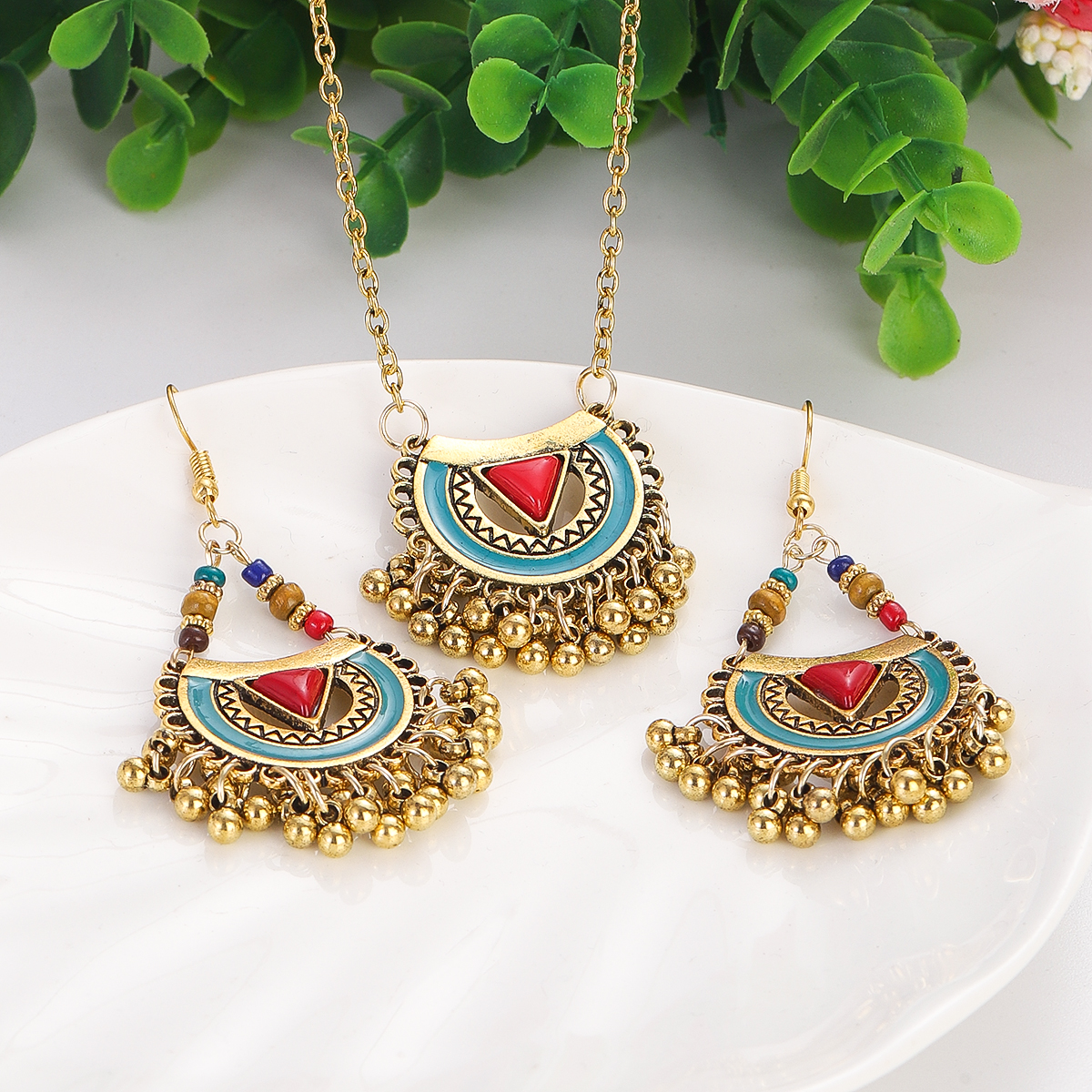 Ethnic Red Stone Necklace Earr - Ethnic Fashion Trends 2026 review and price
