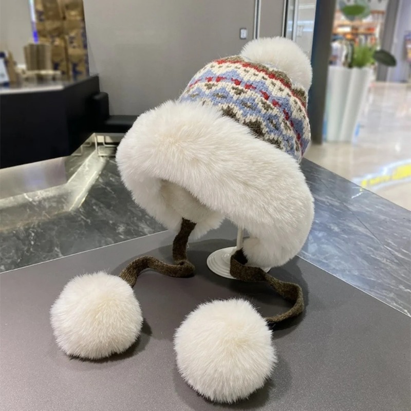 Fashion Thick Knitted Plush Ha - Ethnic Fashion Girls review and price