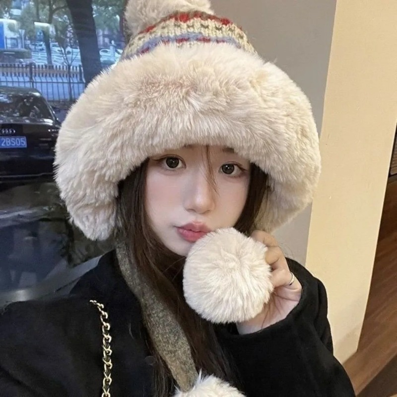 Fashion Thick Knitted Plush Ha - Ethnic Fashion Girls review and price