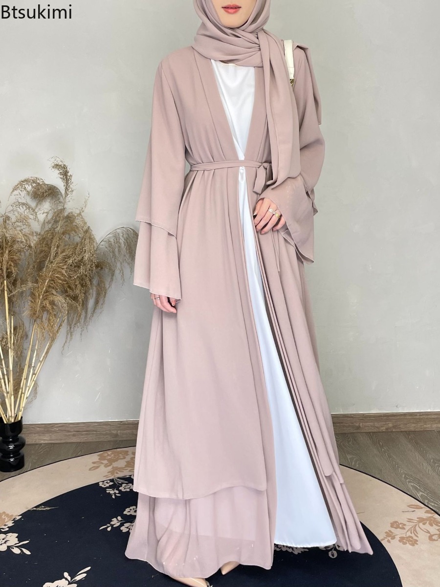 New Chiffon Open Abaya Dubai T - Ethnic Gown review and price