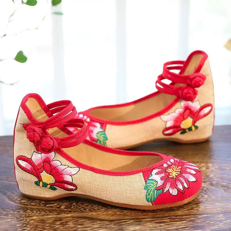 Woman Wedges Embroidered Cloth - Ethnic Style review and price