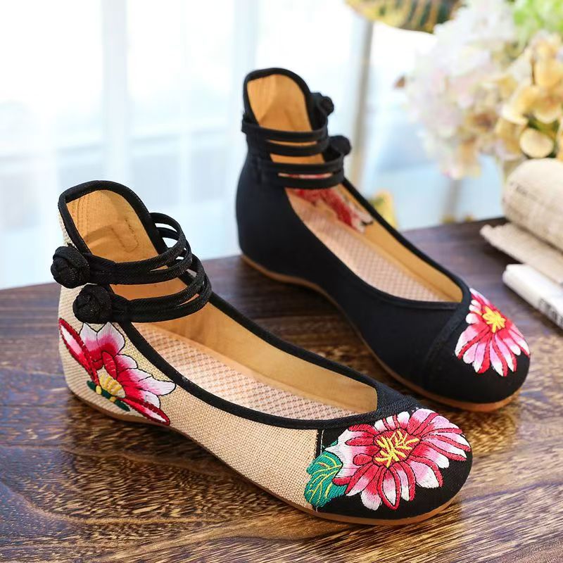 Woman Wedges Embroidered Cloth - Ethnic Style review and price